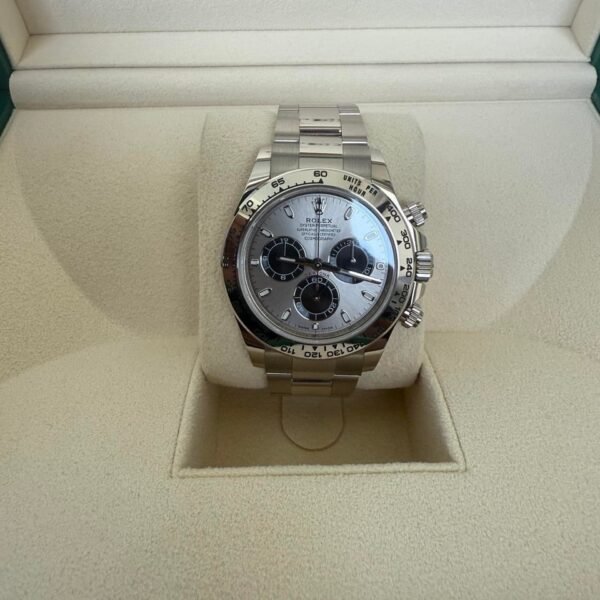 Rolex 2025 Daytona white gold bezel, Silver dial Oyster